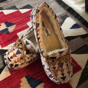 Minnetonka Slippers!  Sheepskin fully lined.